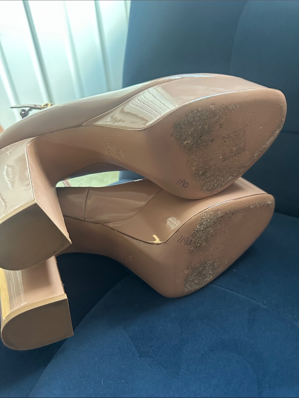 Valentino Beige Patent Tango Ankle Strap Pumps Size 40 - Picture 11 of 13